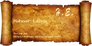 Hahner Edina névjegykártya